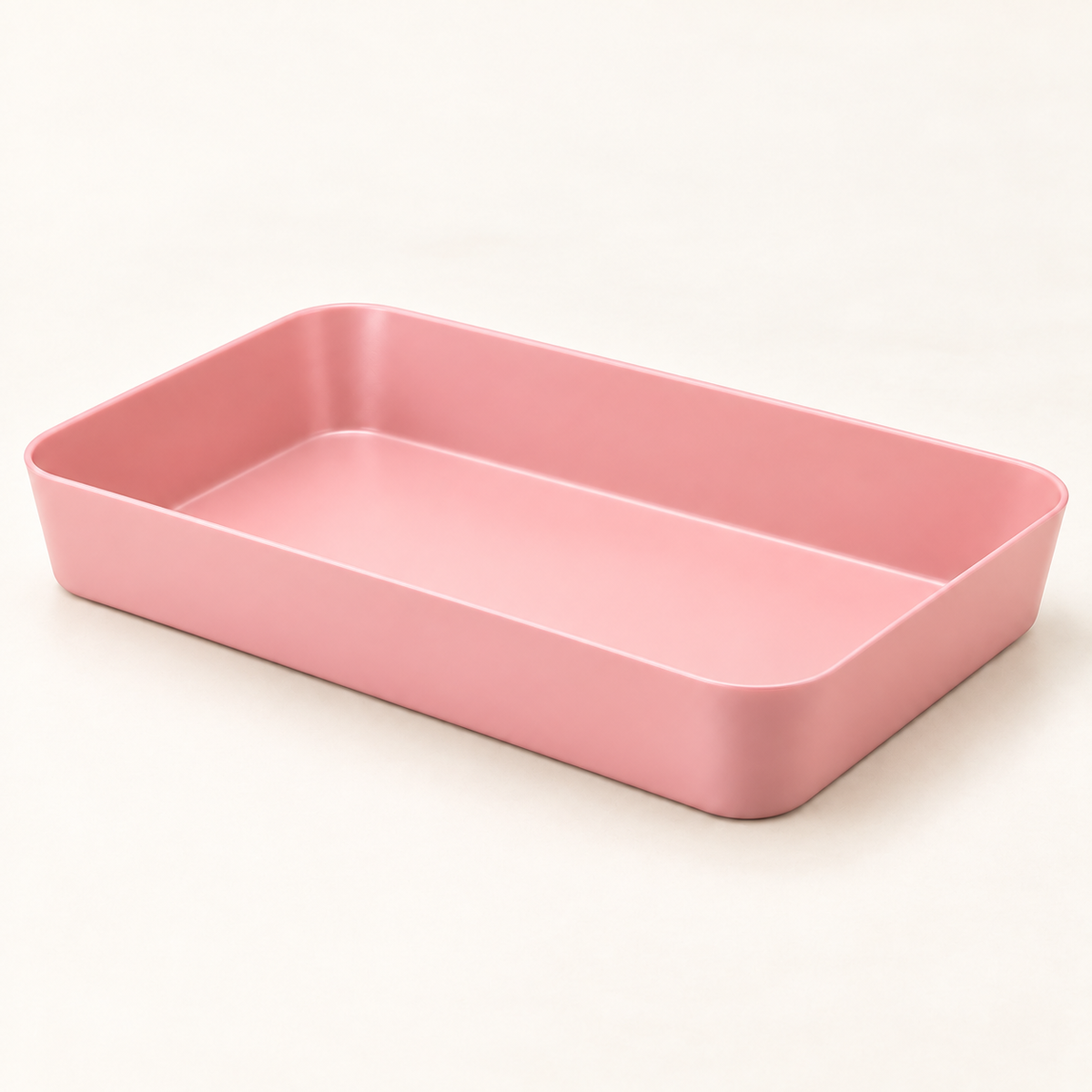 Pink modular drawer organizer tray for kitchen, bathroom, desk and small-item storage